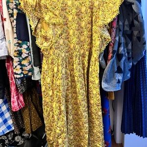 Ann Taylor Vibrant Yellow Floral Dress
